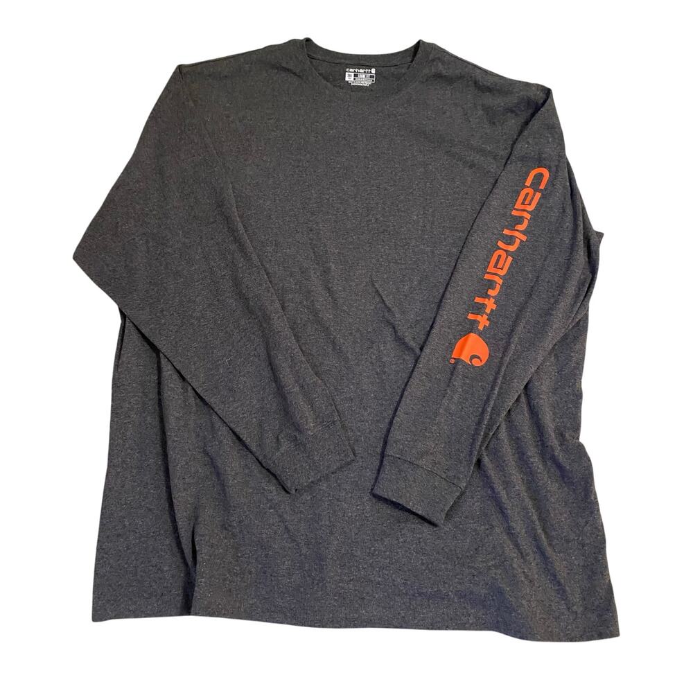 Carhartt Long Sleeve Logo Shirt Men’s 3XL Charcoal Gray